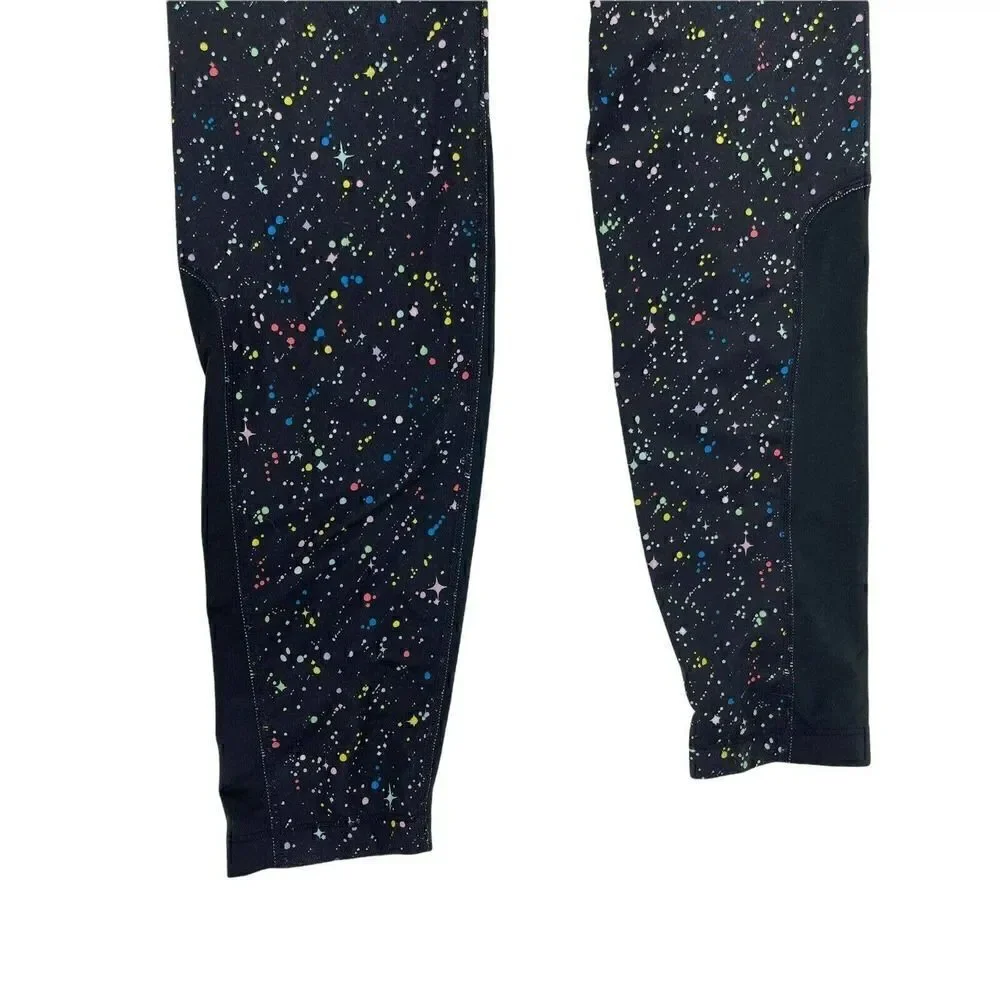 Nike Pro Warm Girls Printed Tights Black Pink Band Cosmic Girls Size XL Athletic